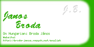 janos broda business card